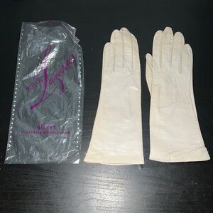 Vintage 1950’s  Boyce Lazarus soft ivory leather gloves S-XS